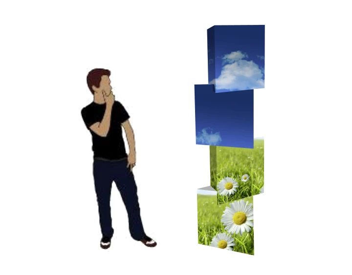 Aufsteller 4 Cubes 3