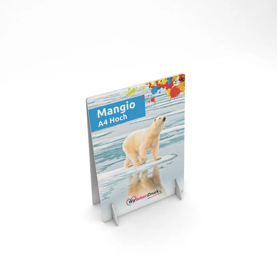 Tischaufsteller Mangio A4 Hoch (doppelseitig) 3