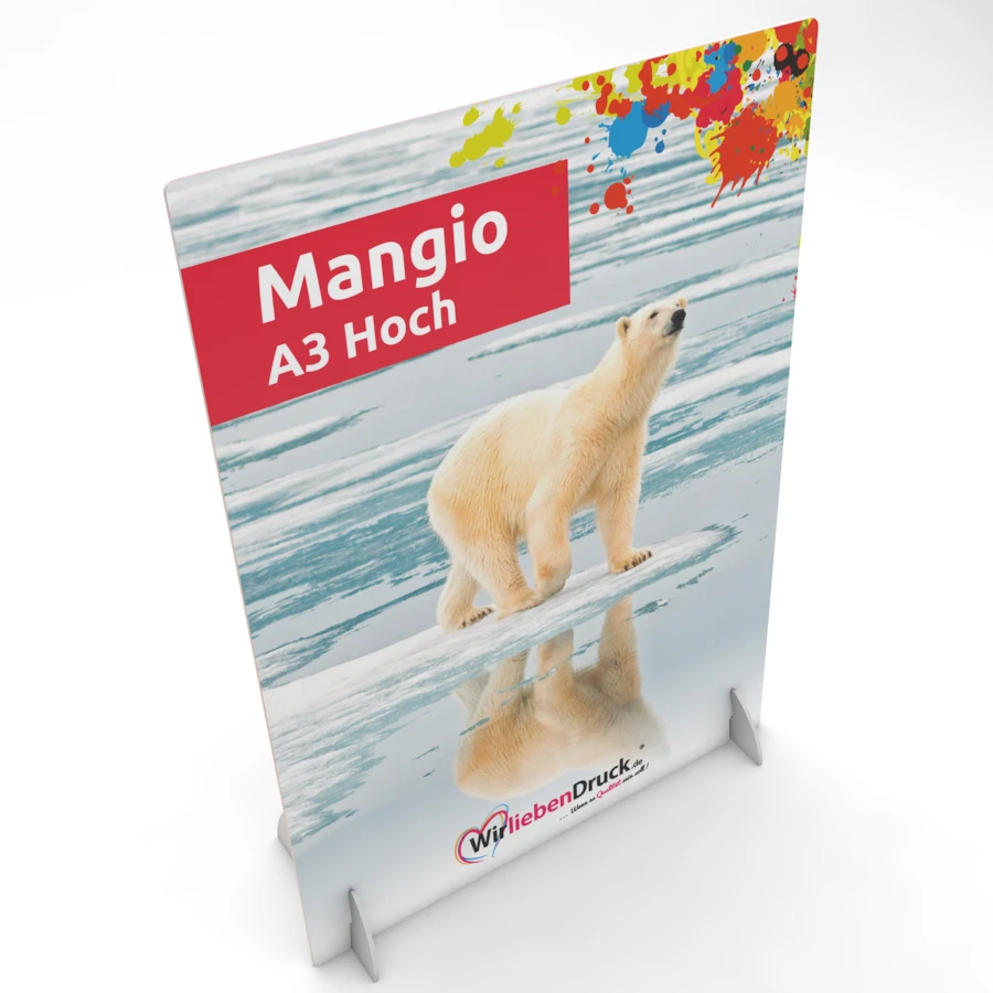 Tischaufsteller Mangio A3 Hoch (einseitig) 3
