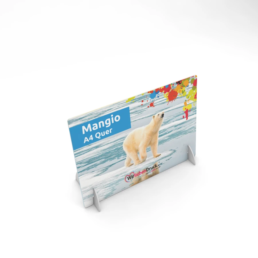 Tischaufsteller Mangio A4 Quer (einseitig) 3