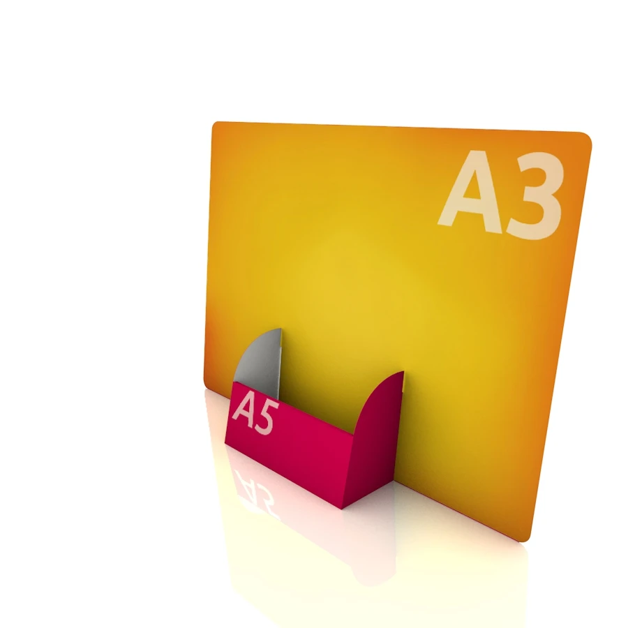 Display Aufsteller "Rotterdam" (A3 Quer Display mit DIN A5 Regalfach) 2