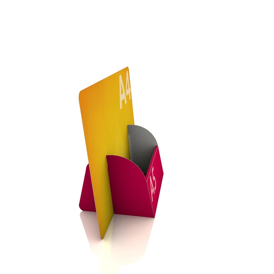 Display Aufsteller "Vathy" (A4 Quer Display mit DIN A5 Regalfach) 2