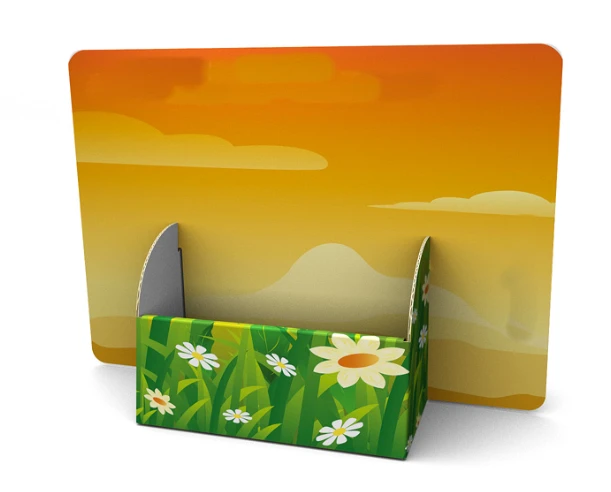 Display Aufsteller "Vathy" (A4 Quer Display mit DIN A5 Regalfach) 2